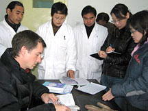 Dr. Warne conducts a training session